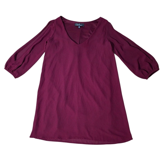 Lulu's Burgundy V-Neck Dress - Picture 5 of 7